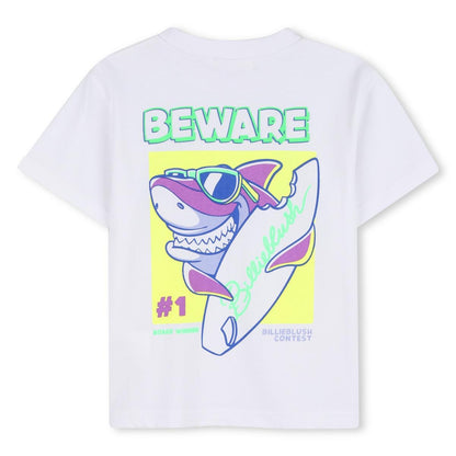 White - Back - Billieblush Childrens-Kids Shark T-Shirt