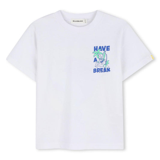 White - Front - Billieblush Childrens-Kids Shark T-Shirt