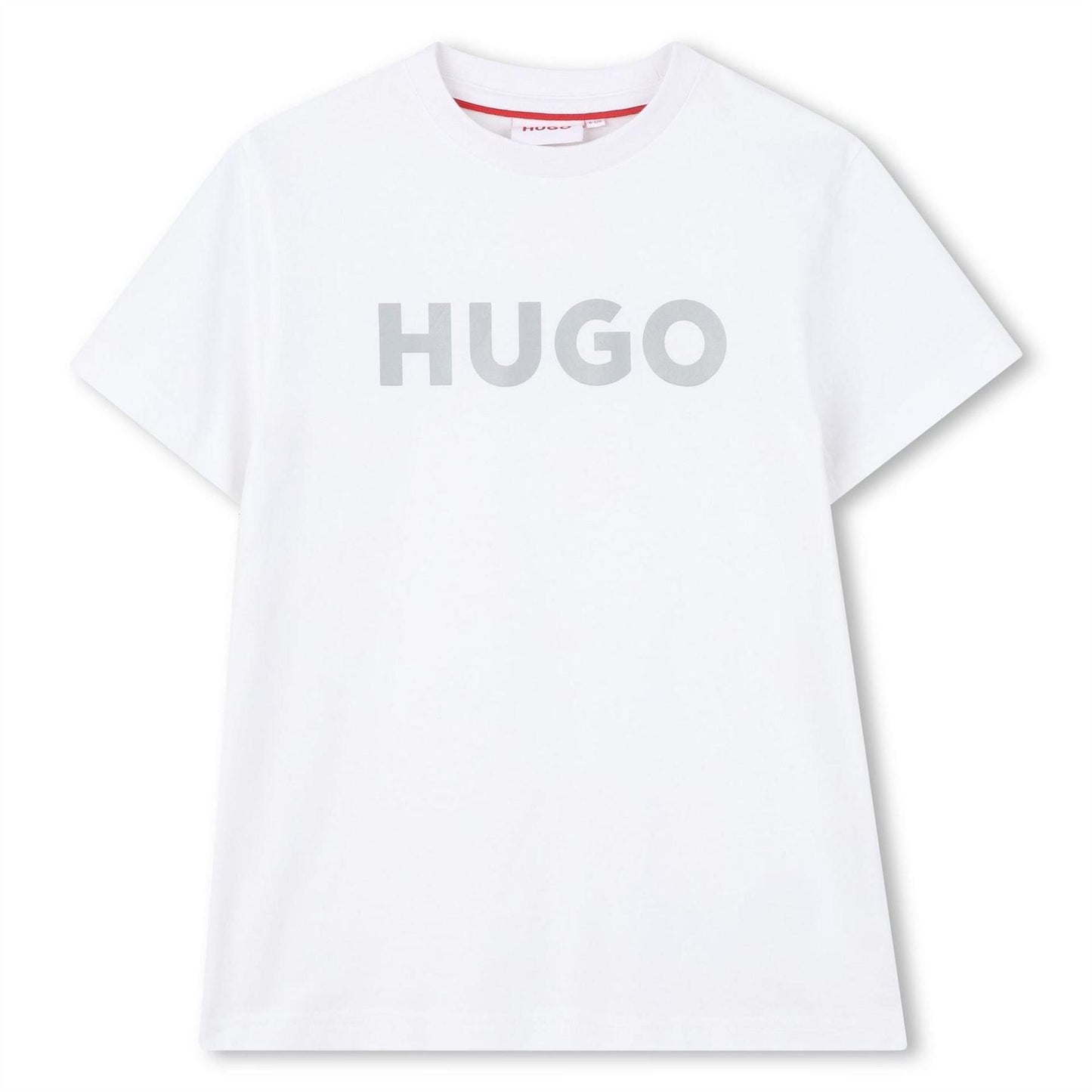 White - Front - Hugo Childrens-Kids Logo T-Shirt