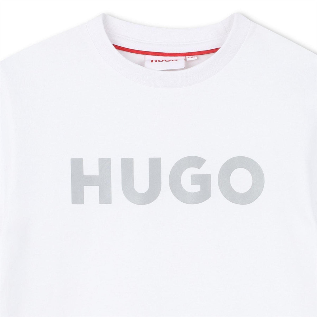 White - Side - Hugo Childrens-Kids Logo T-Shirt