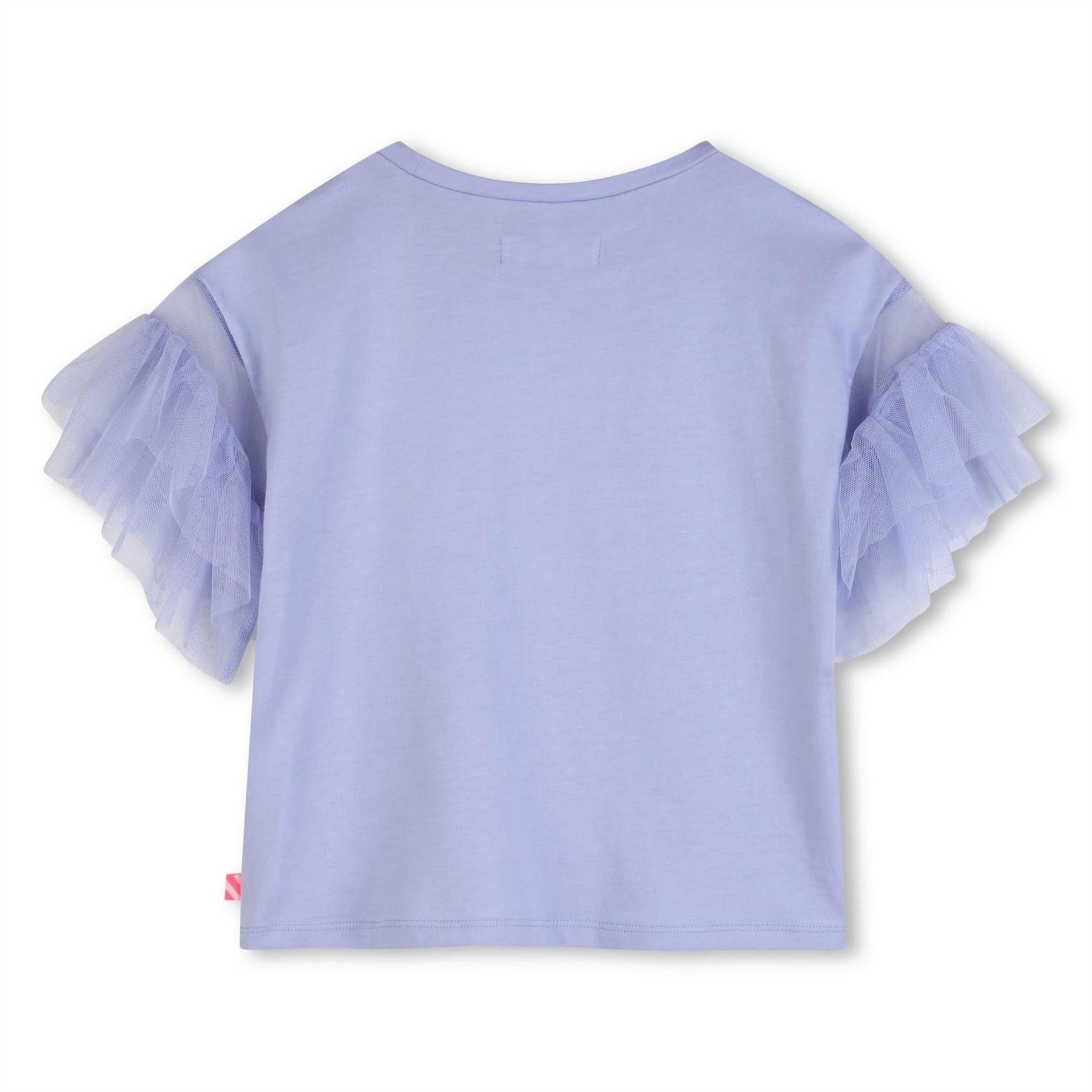 Blue - Back - Billieblush Girls Ruffle T-Shirt
