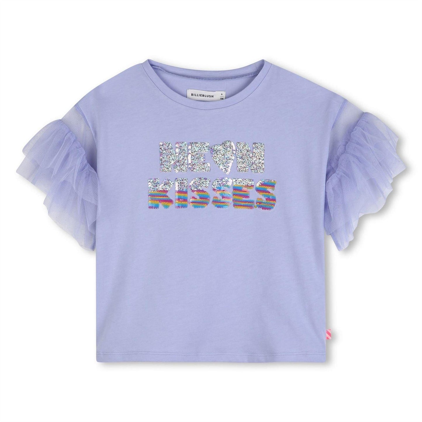 Blue - Front - Billieblush Girls Ruffle T-Shirt