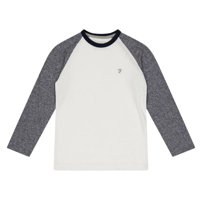 Grey - Front - Farah Childrens-Kids Raglan Baseball T-Shirt