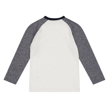 Grey - Back - Farah Childrens-Kids Raglan Baseball T-Shirt