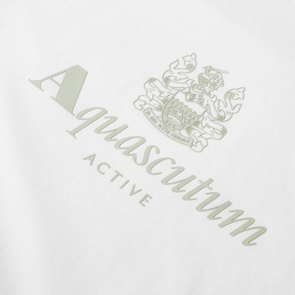 White - Side - Aquascutum Mens Logo T-Shirt