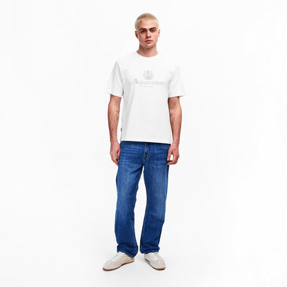 White - Lifestyle - Aquascutum Mens Logo T-Shirt