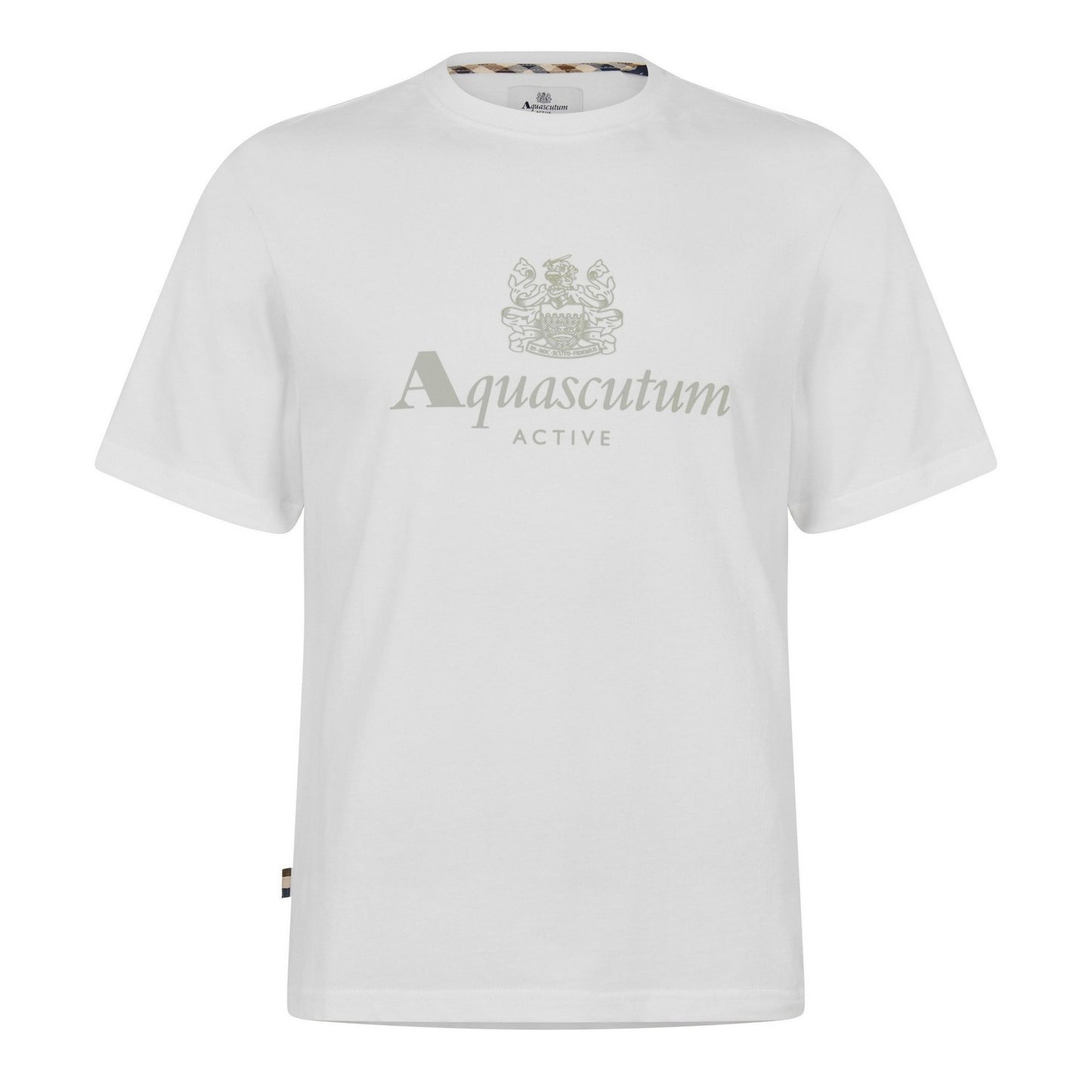 White - Front - Aquascutum Mens Logo T-Shirt