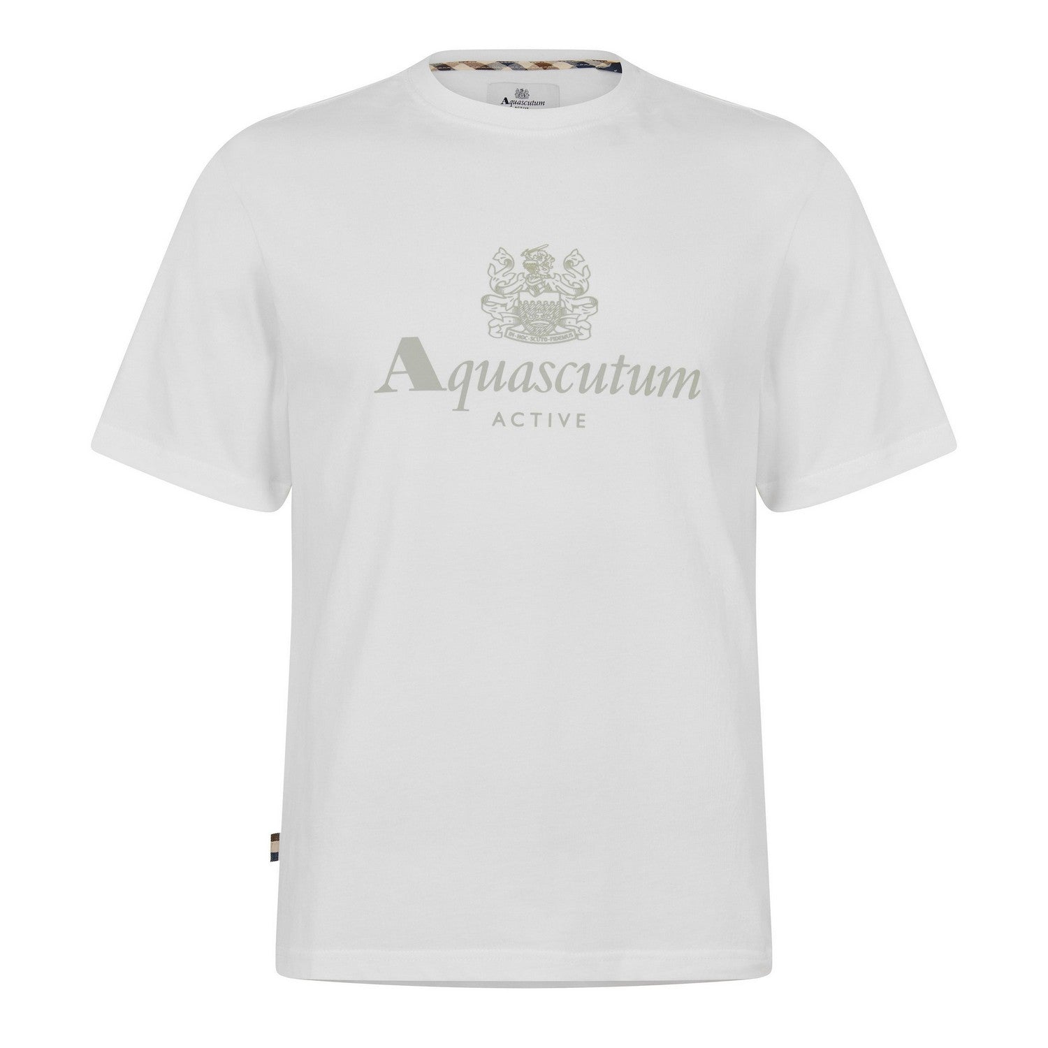 White - Front - Aquascutum Mens Logo T-Shirt