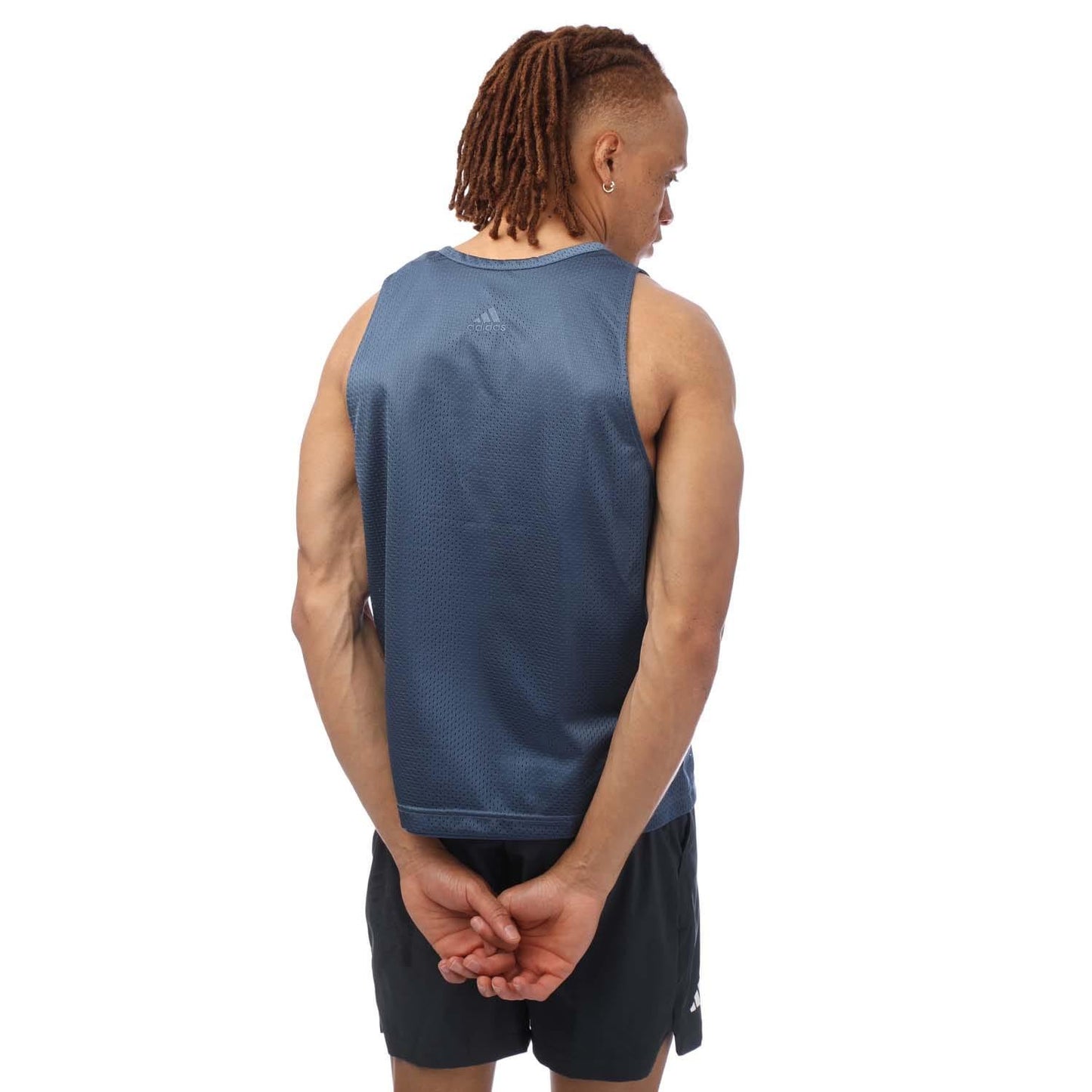 Black - Back - Adidas Mens Worldwide Hoops Creator 365 Tank Top