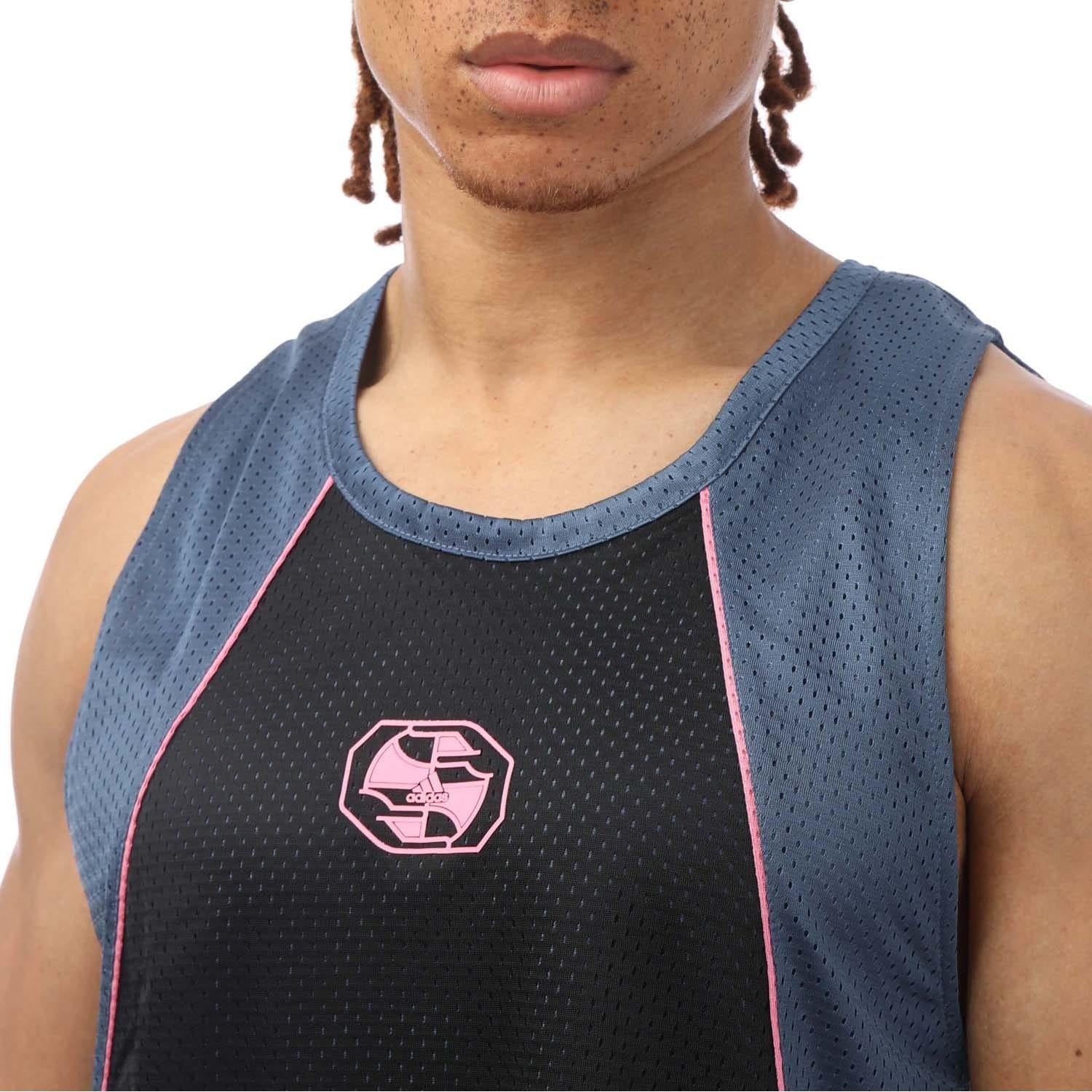 Black - Side - Adidas Mens Worldwide Hoops Creator 365 Tank Top