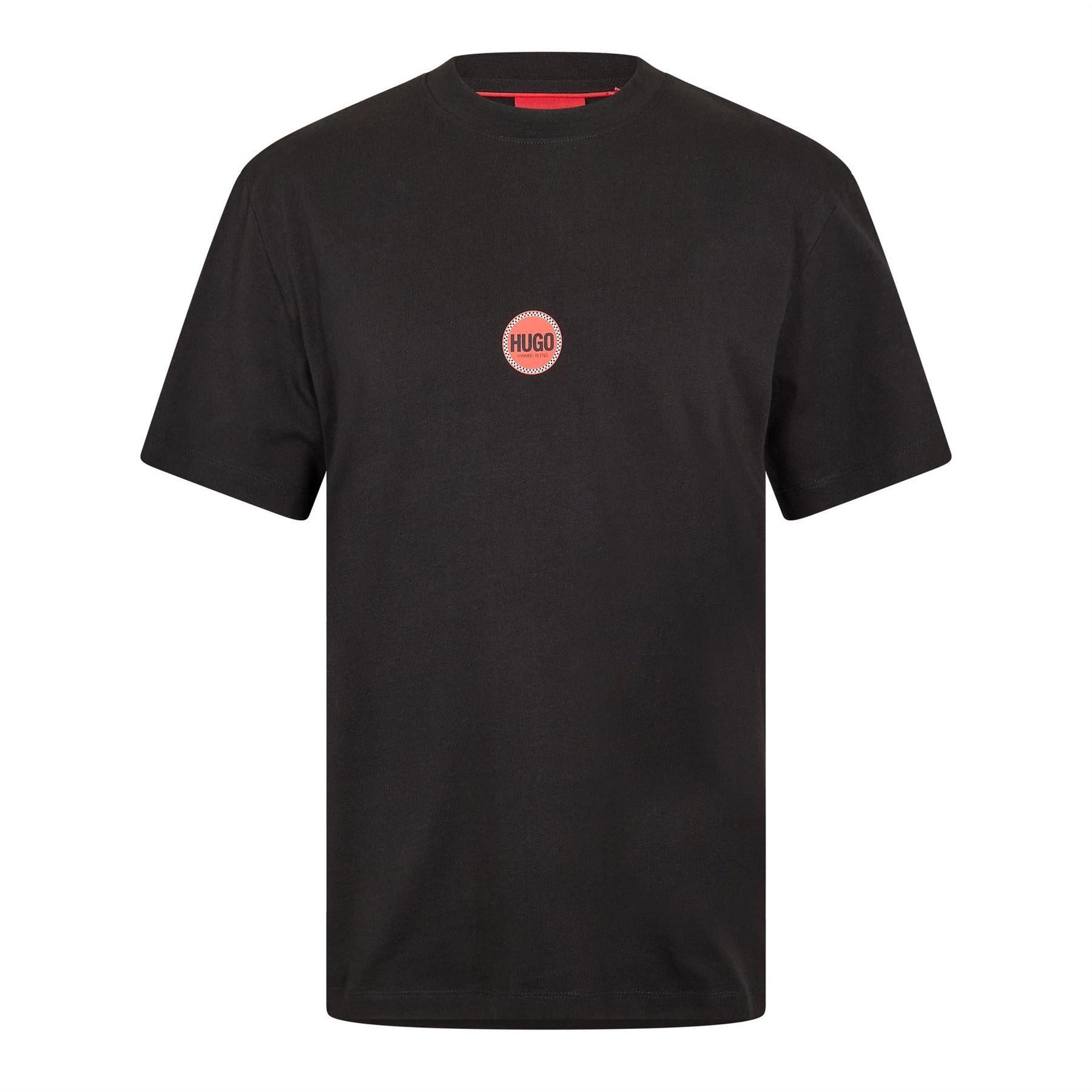 Black - Front - Hugo Mens Cotton Jersey T-Shirt