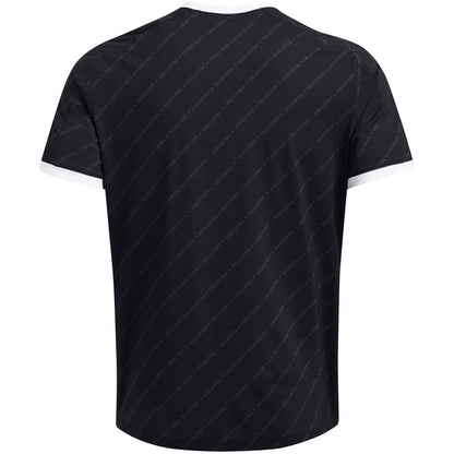 Black - Back - Under Armour Mens Project Rock Rugby T-Shirt