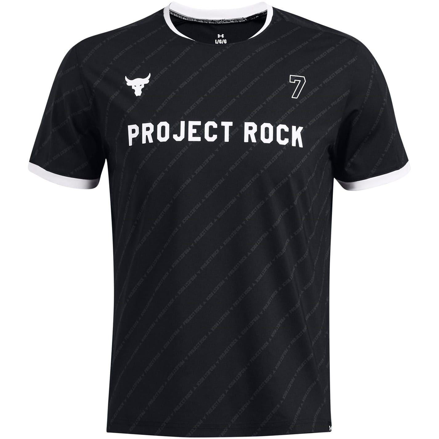 Black - Front - Under Armour Mens Project Rock Rugby T-Shirt