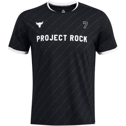Black - Front - Under Armour Mens Project Rock Rugby T-Shirt