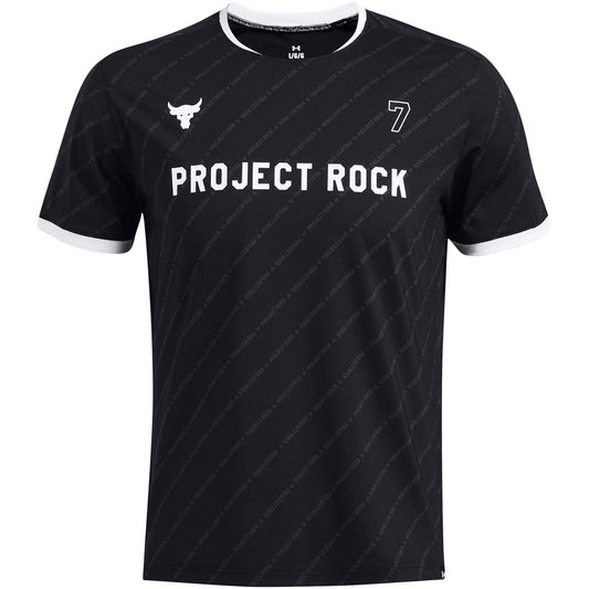 Black - Front - Under Armour Mens Project Rock Rugby T-Shirt