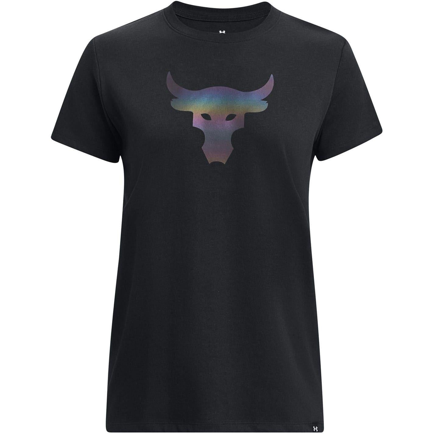 Black - Front - Under Armour Womens-Ladies Project Rock Heavyweight T-Shirt