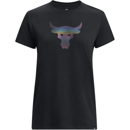 Black - Front - Under Armour Womens-Ladies Project Rock Heavyweight T-Shirt