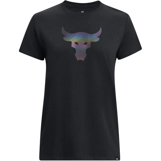 Black - Front - Under Armour Womens-Ladies Project Rock Heavyweight T-Shirt