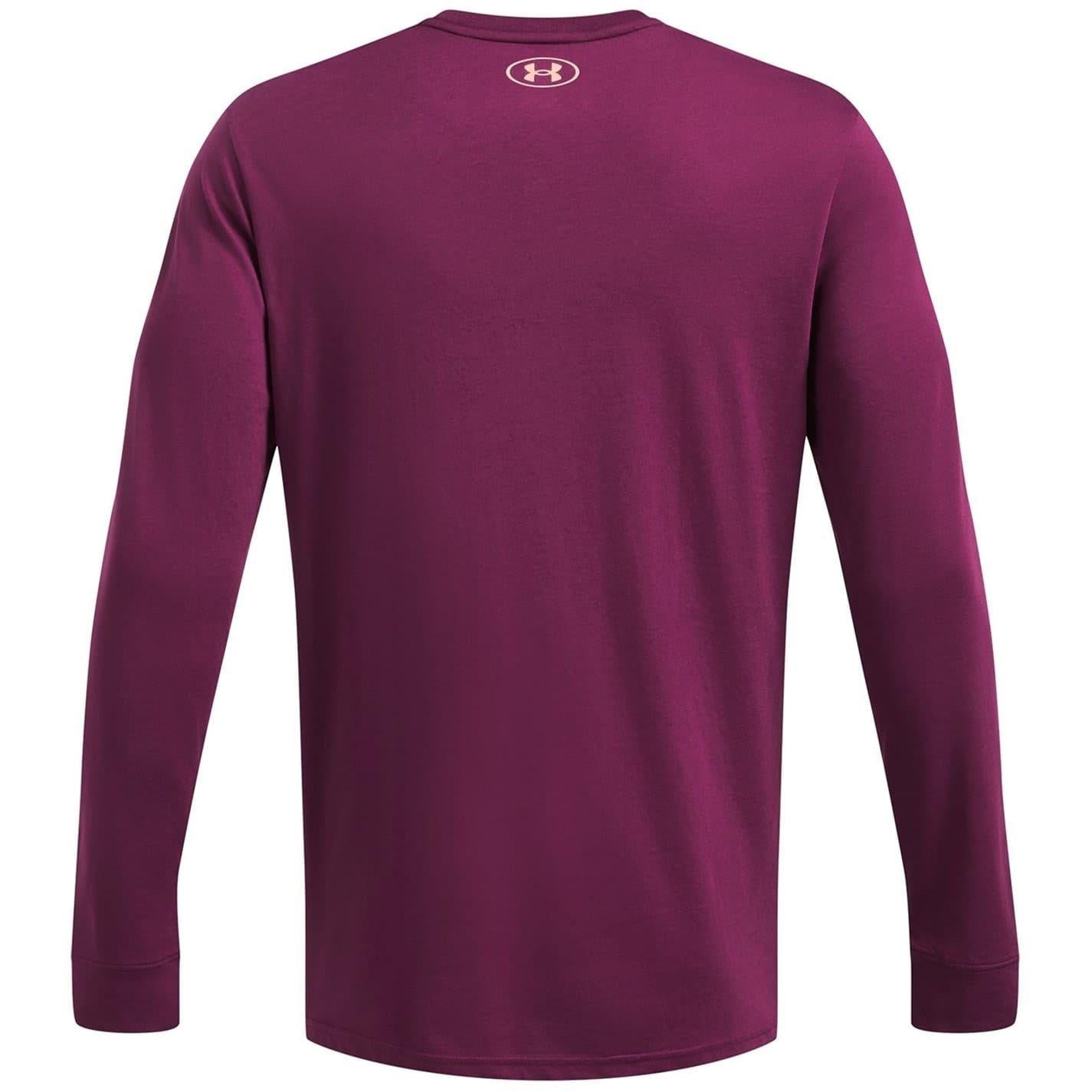 Purple - Back - Under Armour Mens Project Rock Brahma Bull Long-Sleeved T-Shirt