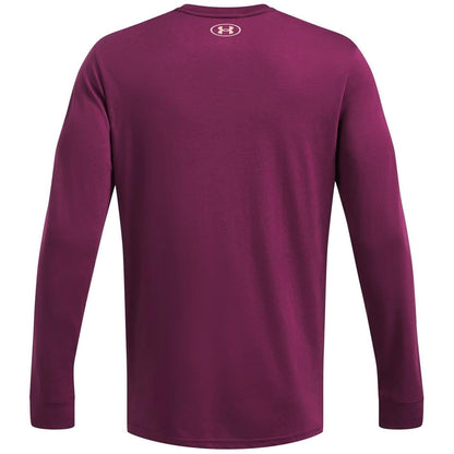 Purple - Back - Under Armour Mens Project Rock Brahma Bull Long-Sleeved T-Shirt