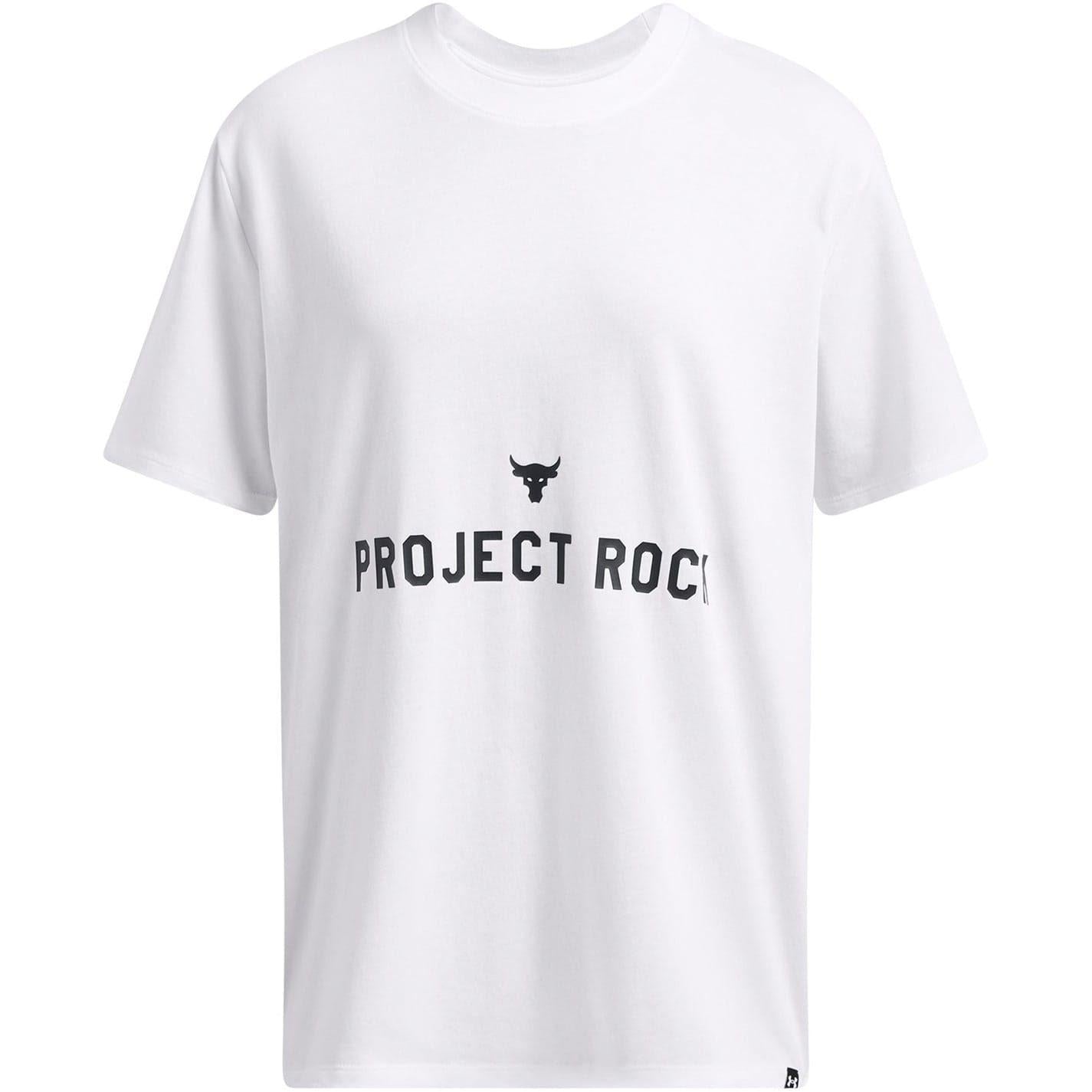 White - Front - Under Armour Womens-Ladies Project Rock T-Shirt