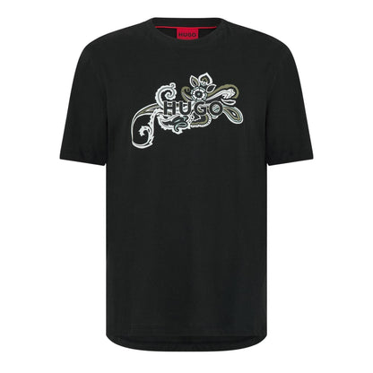 Black - Front - Hugo Mens Dulive T-Shirt