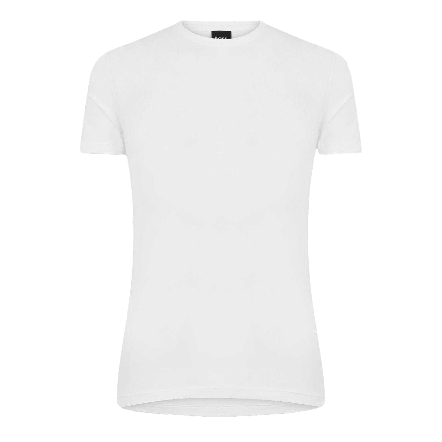 White - Front - Boss Mens Sleeve Print Jersey Crew Neck T-Shirt