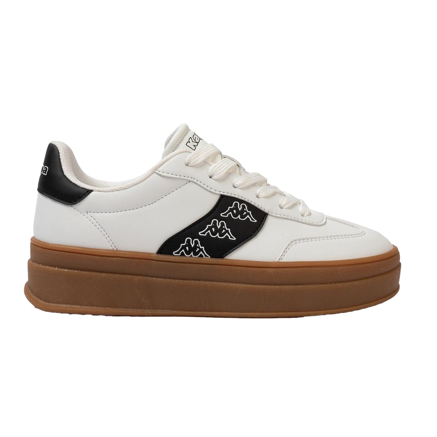 White - Front - Kappa Womens-Ladies Scafa Platform Trainers