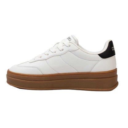 White - Back - Kappa Womens-Ladies Scafa Platform Trainers