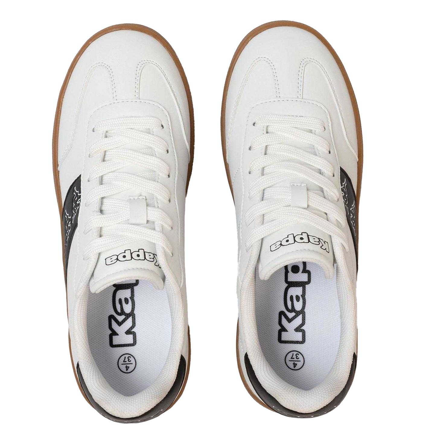 White - Side - Kappa Womens-Ladies Scafa Platform Trainers