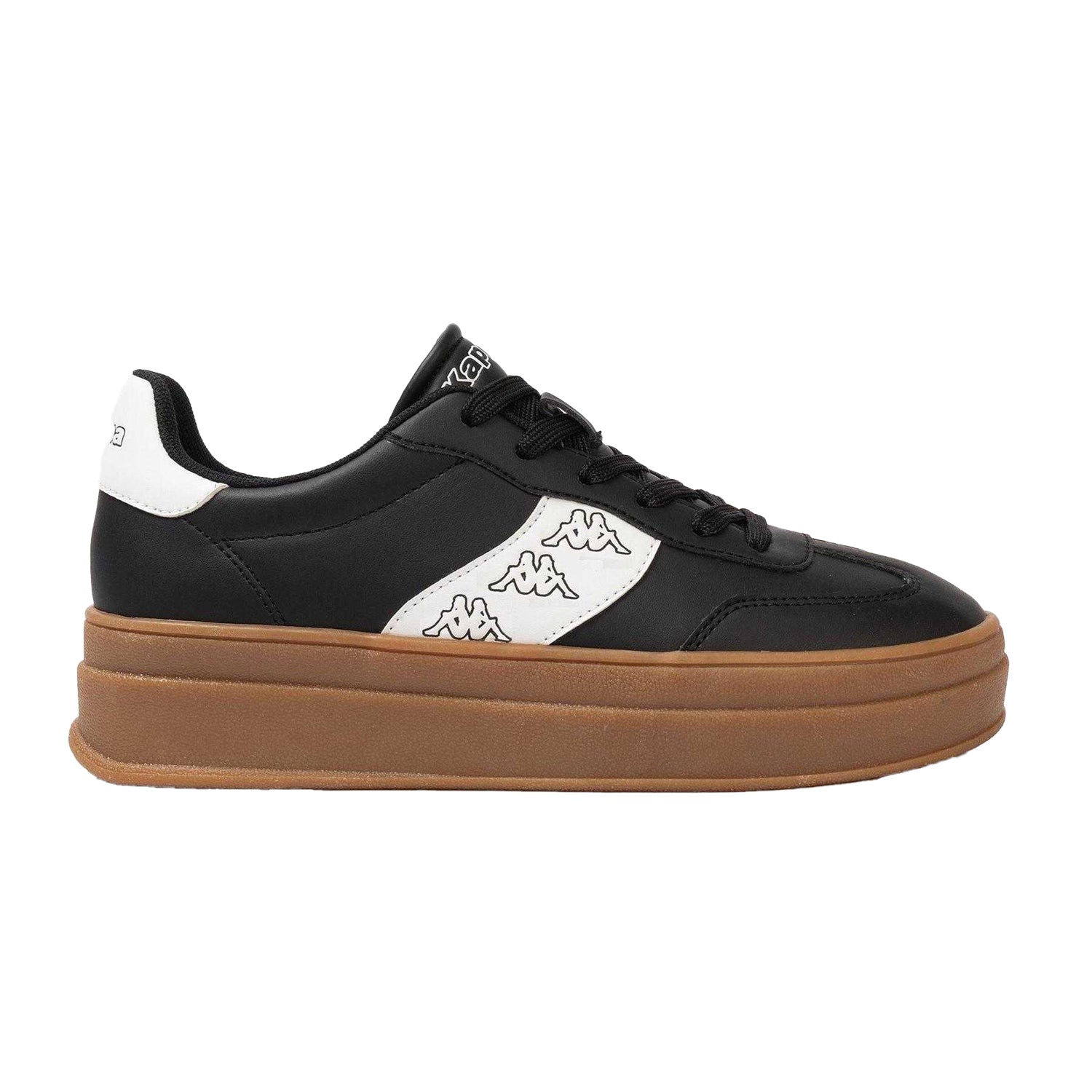 Black - Front - Kappa Womens-Ladies Scafa Platform Trainers