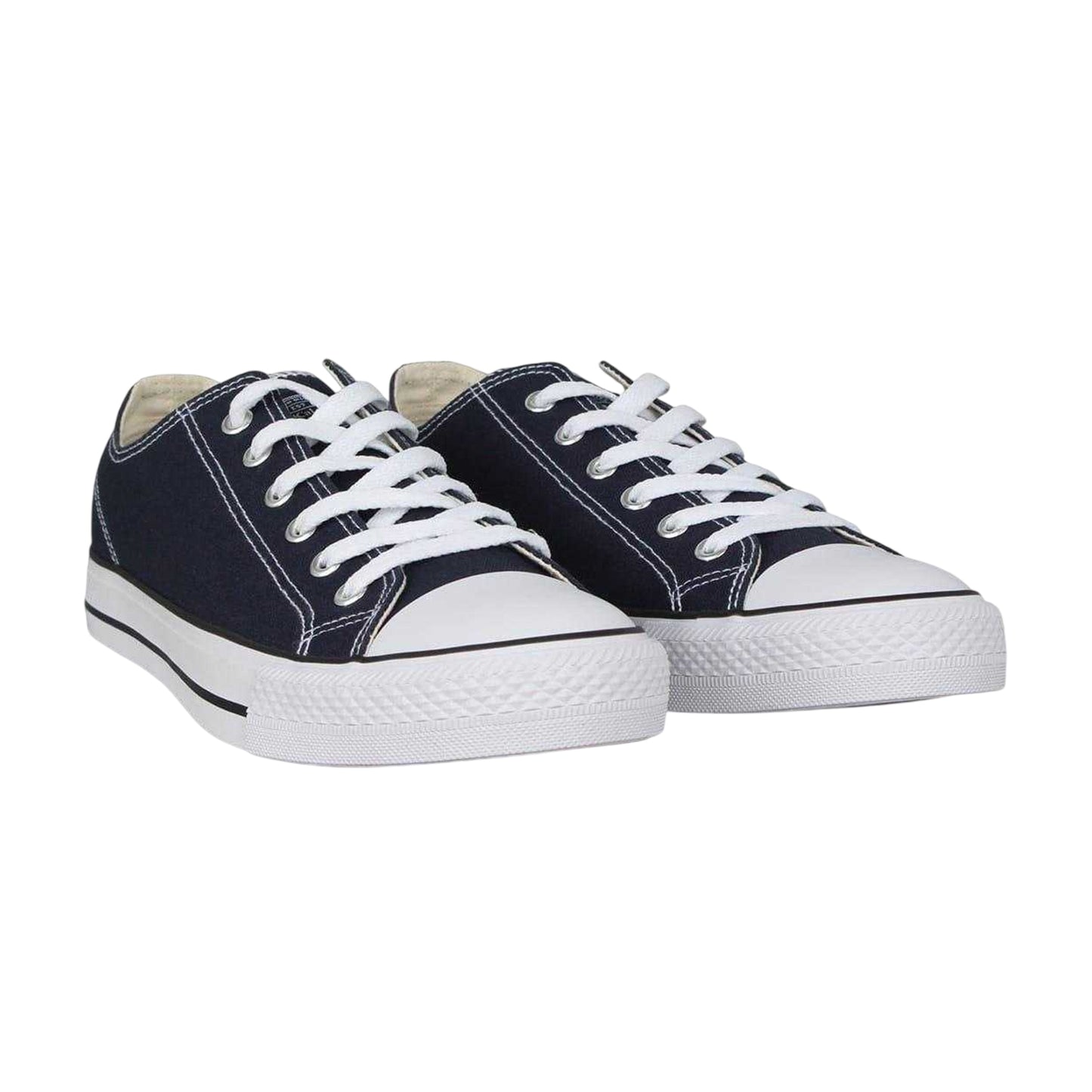 Navy - Side - SoulCal Mens Canvas Flat Trainers