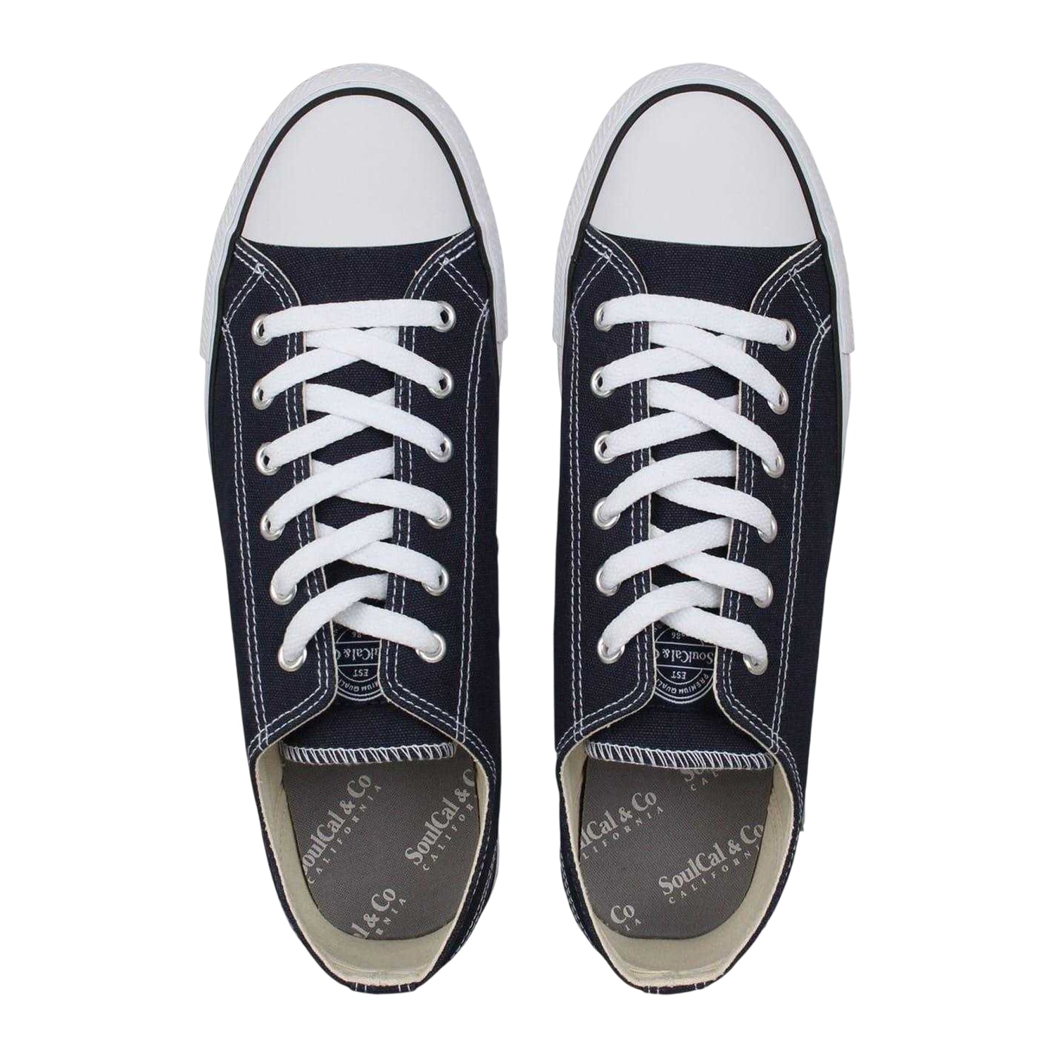 Navy - Lifestyle - SoulCal Mens Canvas Flat Trainers
