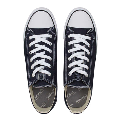 Navy - Lifestyle - SoulCal Mens Canvas Flat Trainers