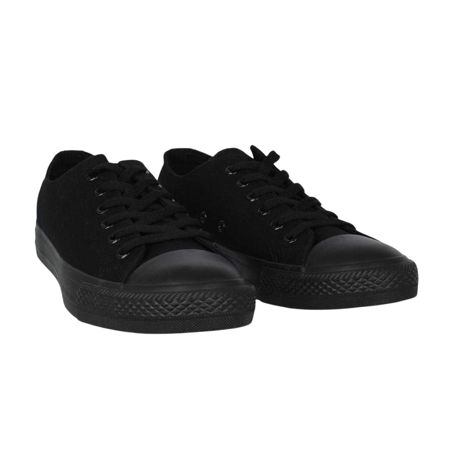 Black - Side - SoulCal Mens Canvas Flat Trainers