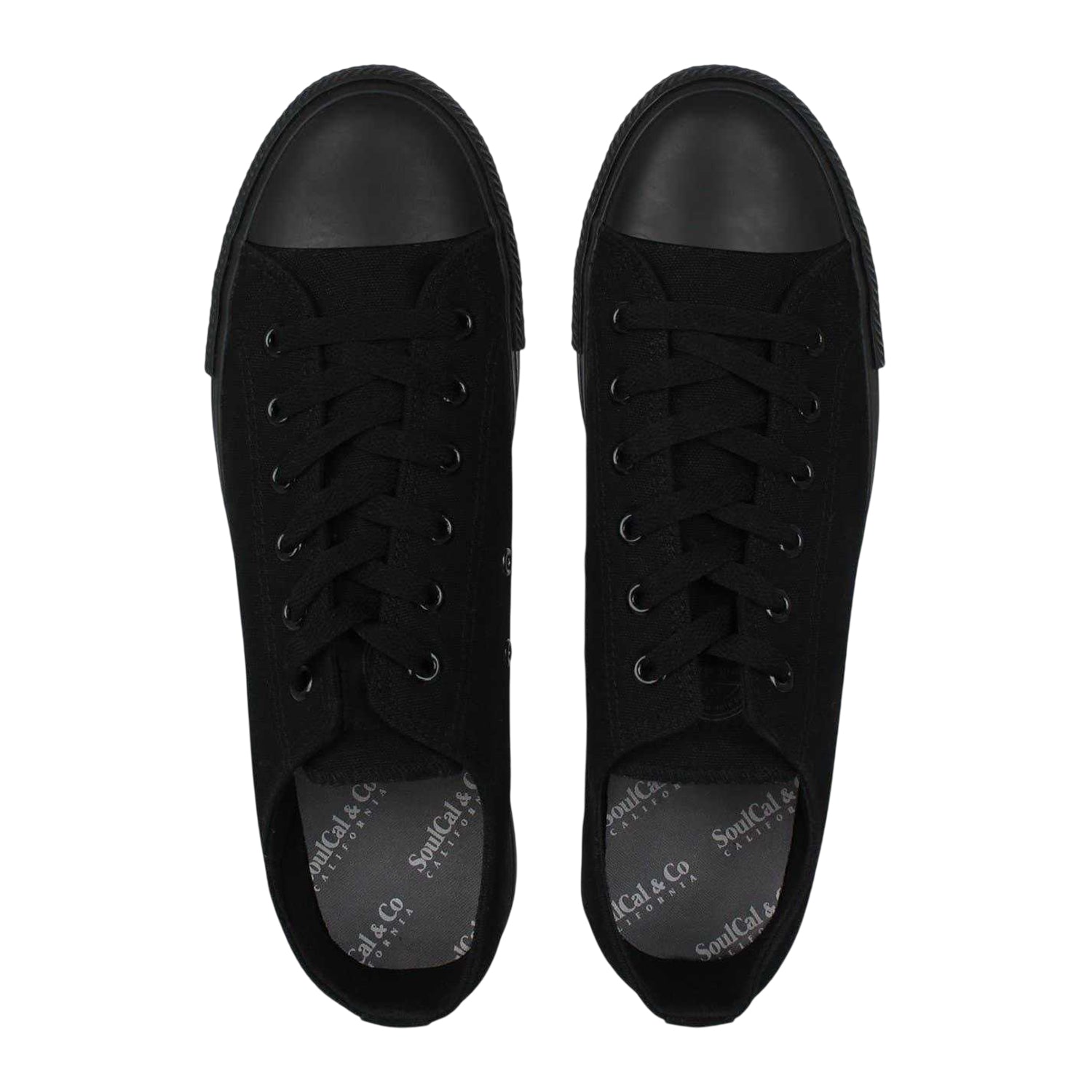 Black - Lifestyle - SoulCal Mens Canvas Flat Trainers