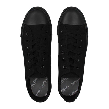 Black - Lifestyle - SoulCal Mens Canvas Flat Trainers