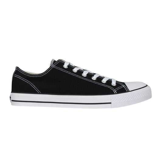 Black-White - Front - SoulCal Mens Canvas Flat Trainers