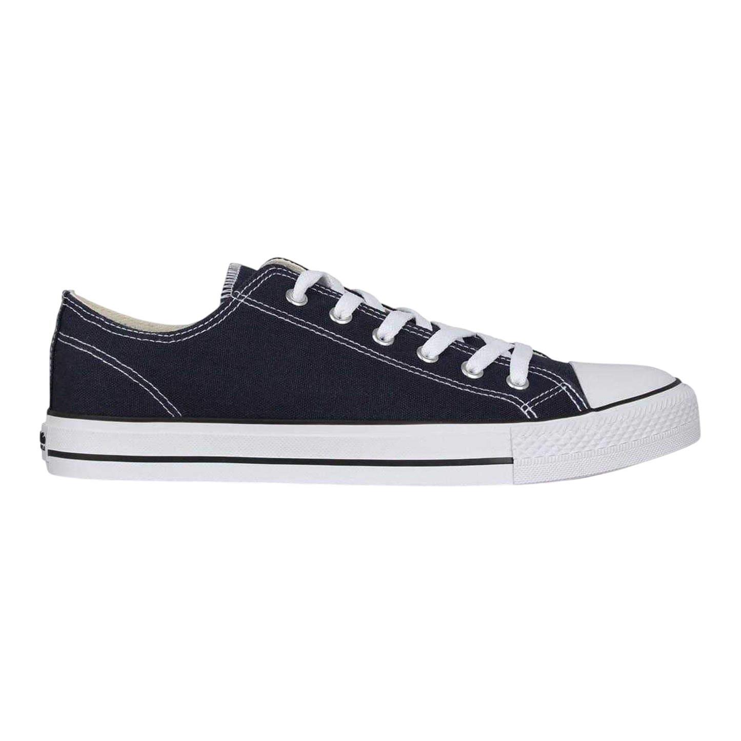 Navy - Front - SoulCal Mens Canvas Flat Trainers