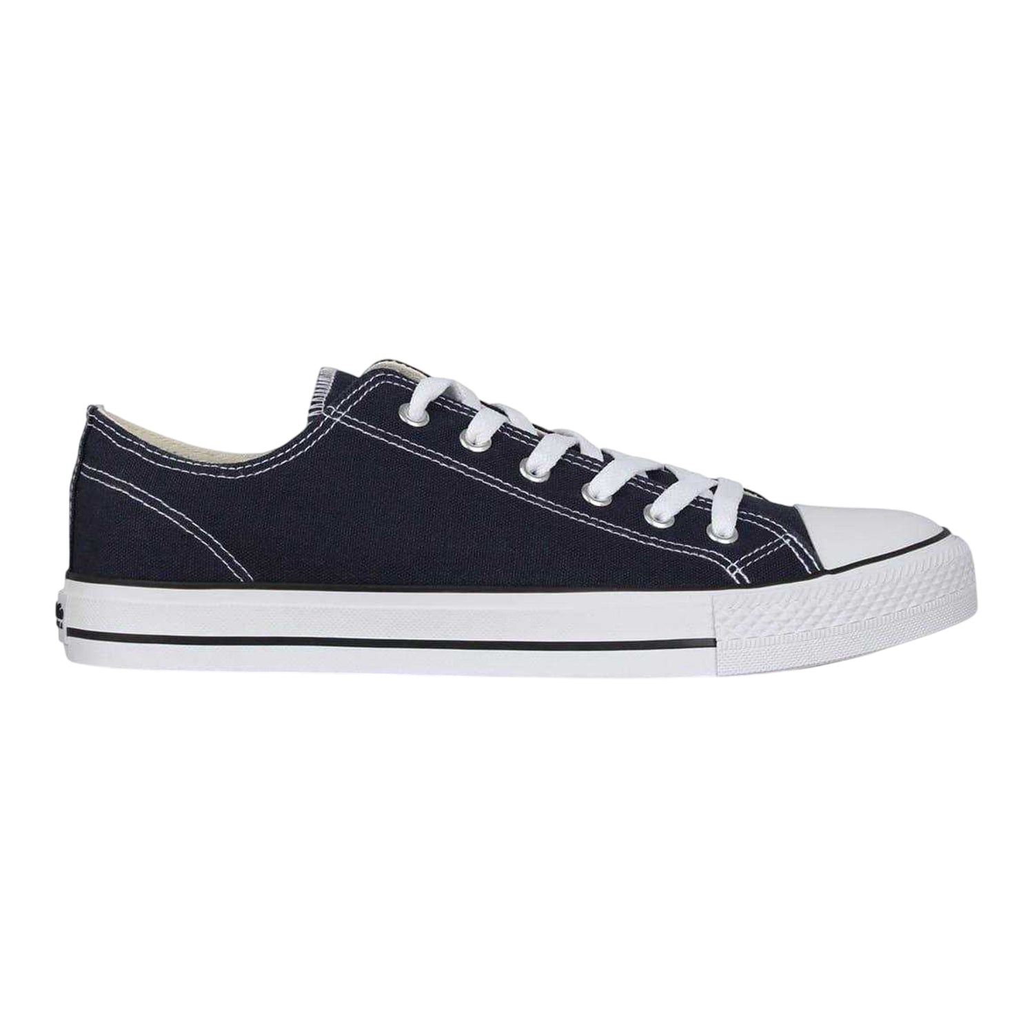 Navy - Front - SoulCal Mens Canvas Flat Trainers
