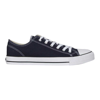 Navy - Front - SoulCal Mens Canvas Flat Trainers