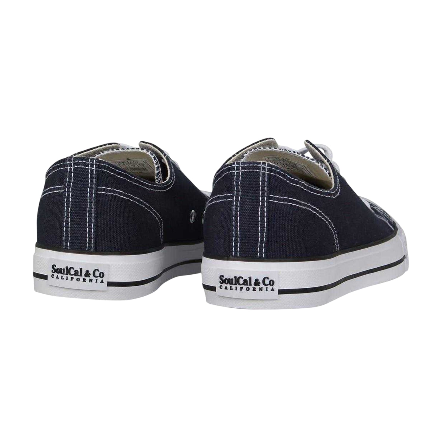 Navy - Back - SoulCal Mens Canvas Flat Trainers