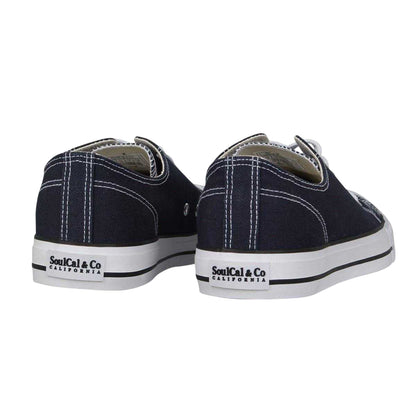 Navy - Back - SoulCal Mens Canvas Flat Trainers