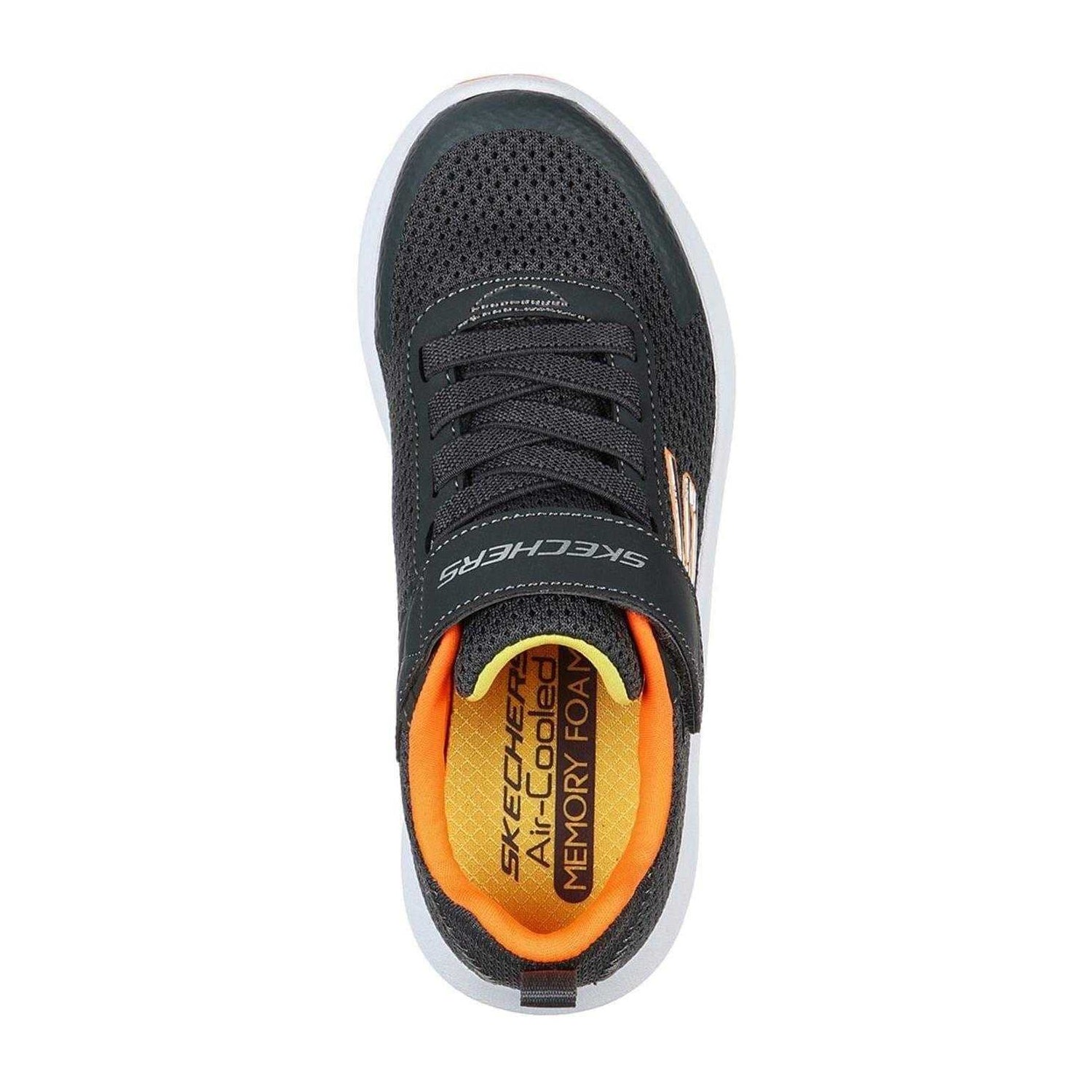 Grey-Orange - Side - Skechers Childrens-Kids Dyna Tread Trainers