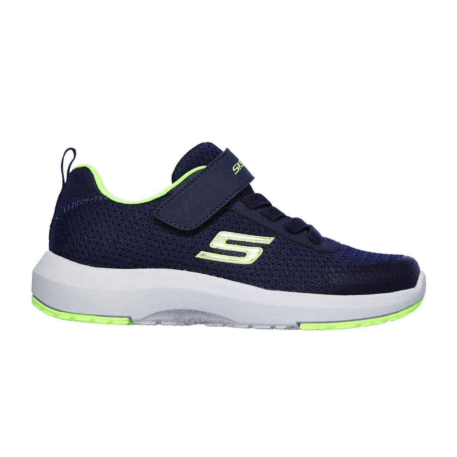 Navy Blue-Lime - Front - Skechers Childrens-Kids Dyna Tread Trainers