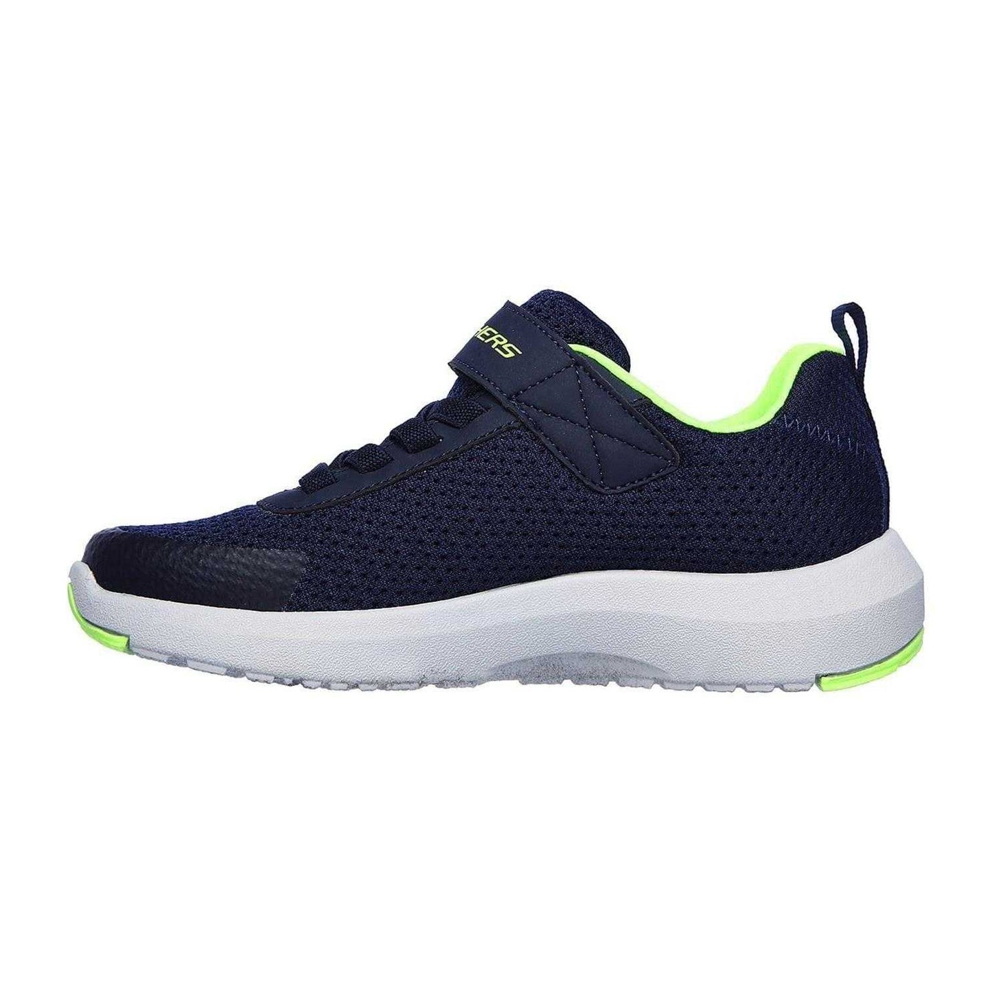 Navy Blue-Lime - Back - Skechers Childrens-Kids Dyna Tread Trainers
