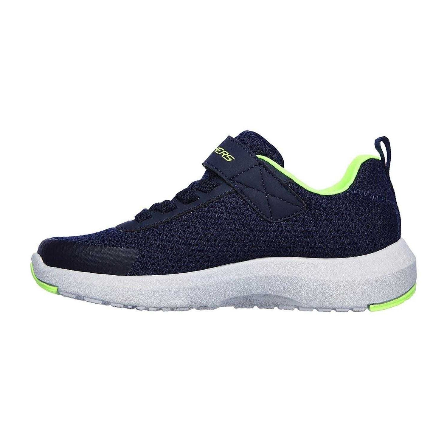 Navy Blue-Lime - Back - Skechers Childrens-Kids Dyna Tread Trainers