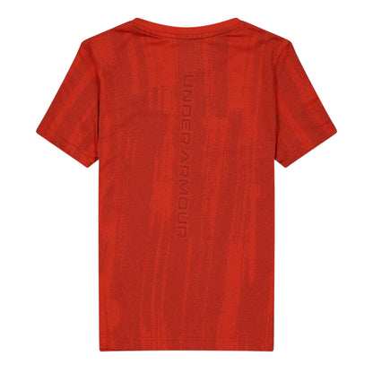 Orange - Back - Under Armour Childrens-Kids Abstract Logo T-Shirt