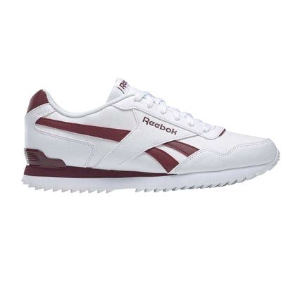 White-Burgundy - Front - Reebok Mens Royal Glide Classic Trainers