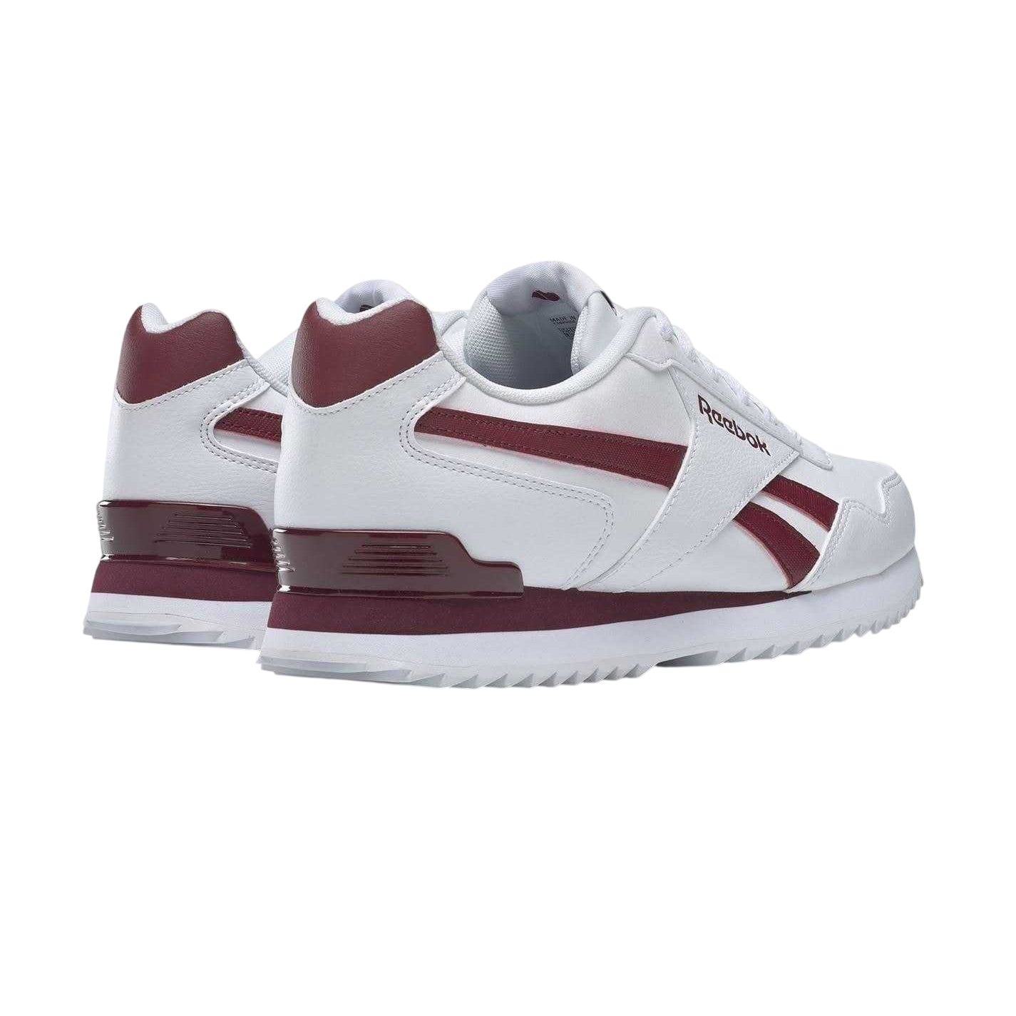 White-Burgundy - Back - Reebok Mens Royal Glide Classic Trainers